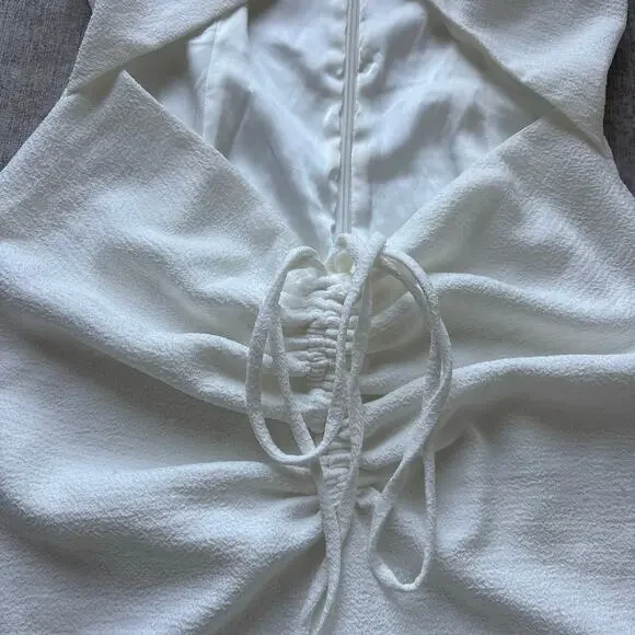 NBD White Cut-Out Halter Midi Dress - Picture 4 of 6